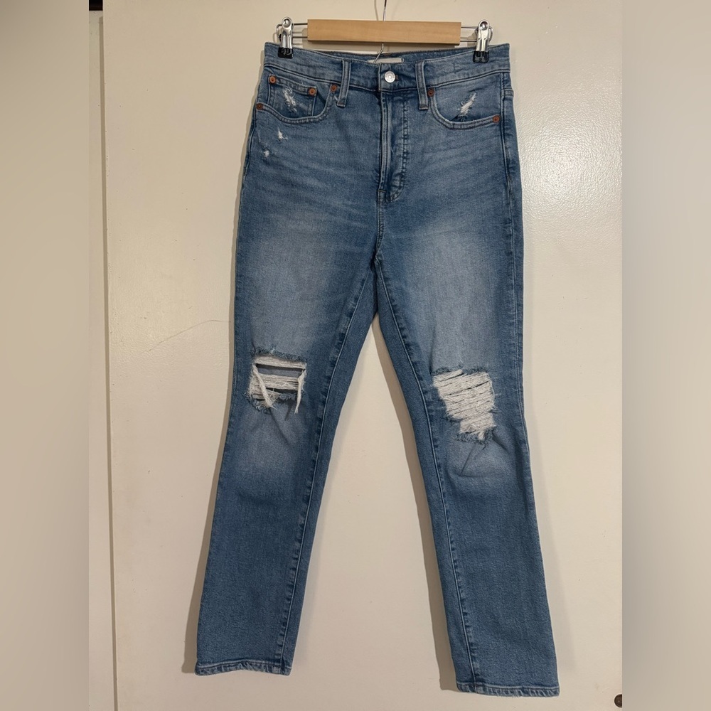 Madewell the perfect vintage Jean Classic Blue Distressed Women Jeans Sz 26